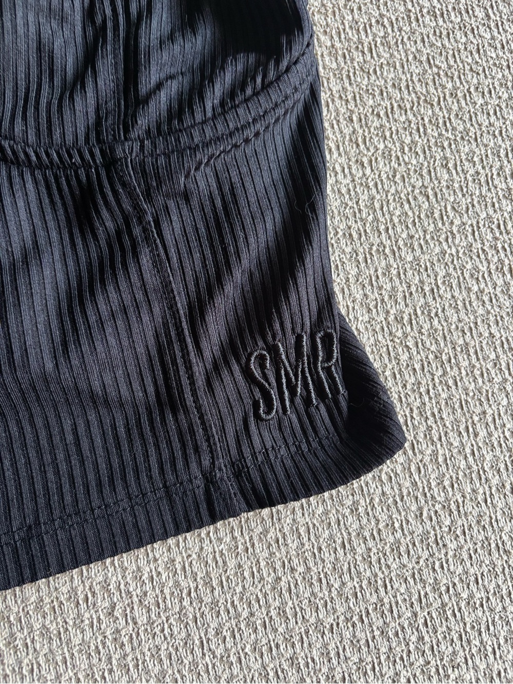 Sommer Ray Black Ribbed Bustier Crop Tank - Picture 2 of 4